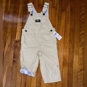 Baby ~ Classic Plaid-Lined ~ Canvas Overalls ~ OshKosh ~ Size 12 Months ~ NWT